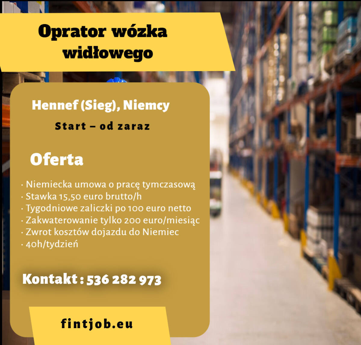 Operator wozka widlowego